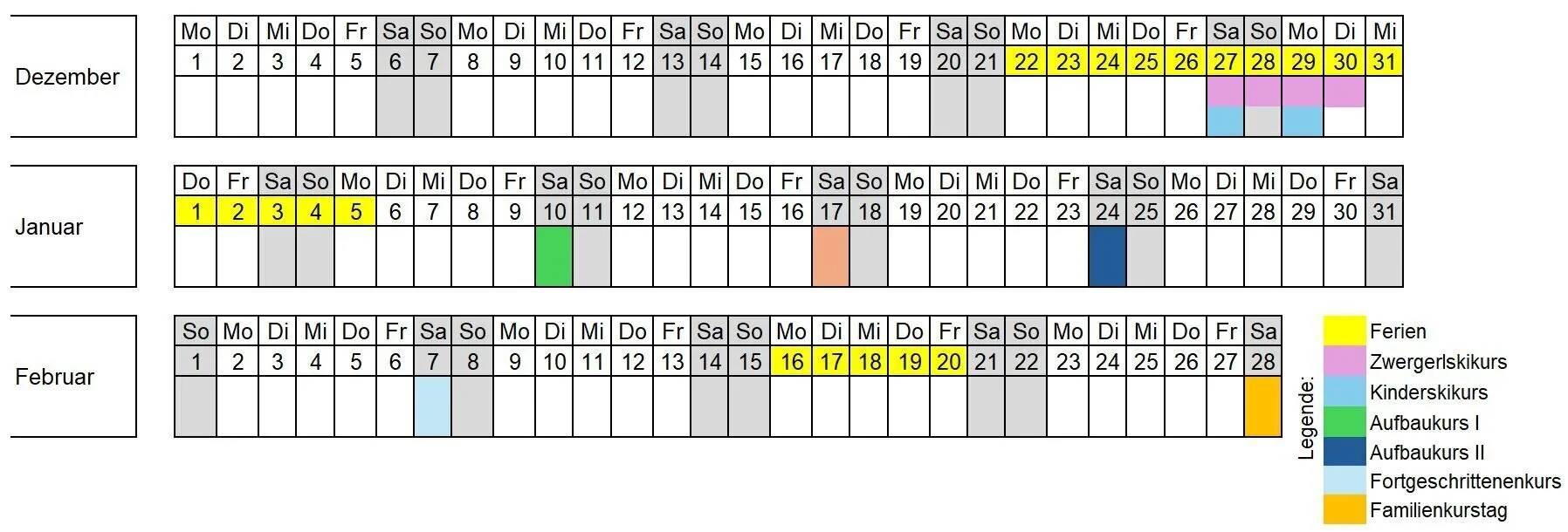 Skikurskalender 2025-26 | © DAV-Peißenberg